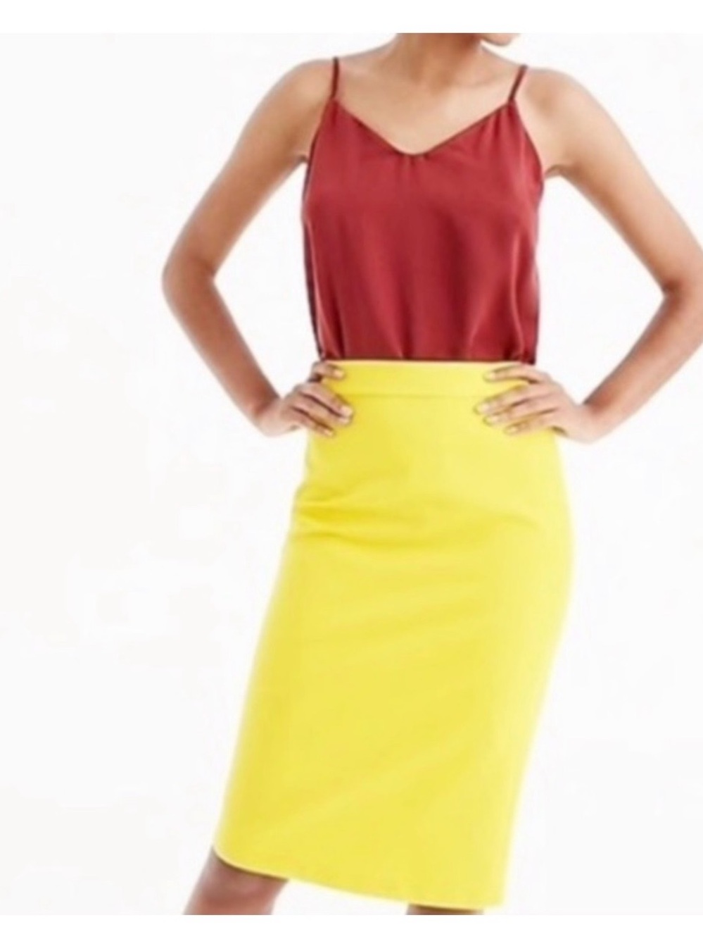 J. Crew pencil skirt in bright citrus 2
